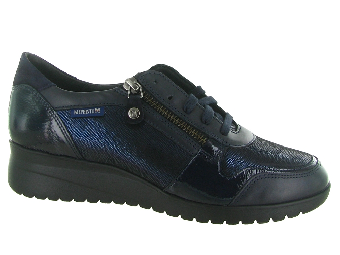 mocassins - Compensé - femme - Cuir - Bleu Marine - Mephisto