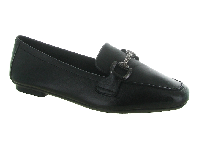 mocassins - Elégant - femme - Cuir - Noir - Reqins