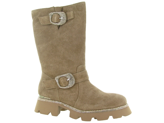 bottes - Casual - femme - Nubuck - Beige - Alma en pena