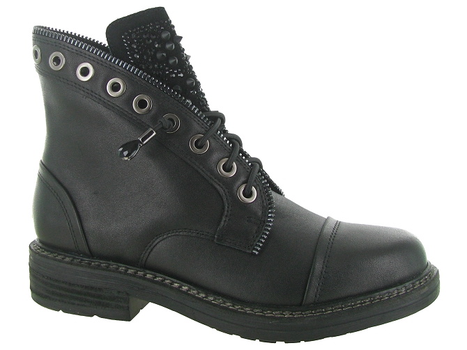 bottines et boots - Casual - femme - Cuir - Noir - Alma en pena