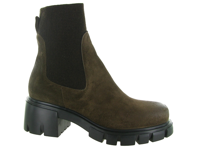 bottines et boots - Chelsea - femme - Nubuck - Marron - Fruit