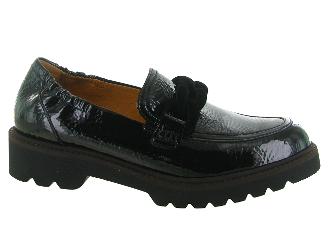 mocassins - Compensé - femme - Cuir - Noir - Fugitive