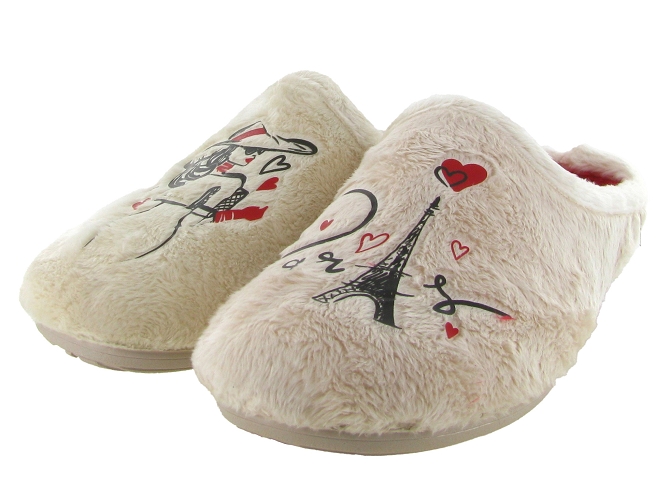 chaussons et pantoufles - Mules Sabots - femme - Synthétique - Crème - La maison de l espadrille5807601_6