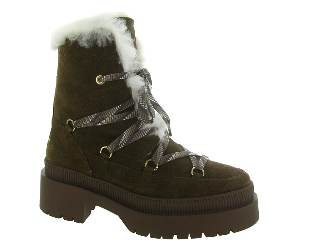 apres ski bottes fourrees - Bottine chaude - femme - Nubuck - Kaki - Bobbies