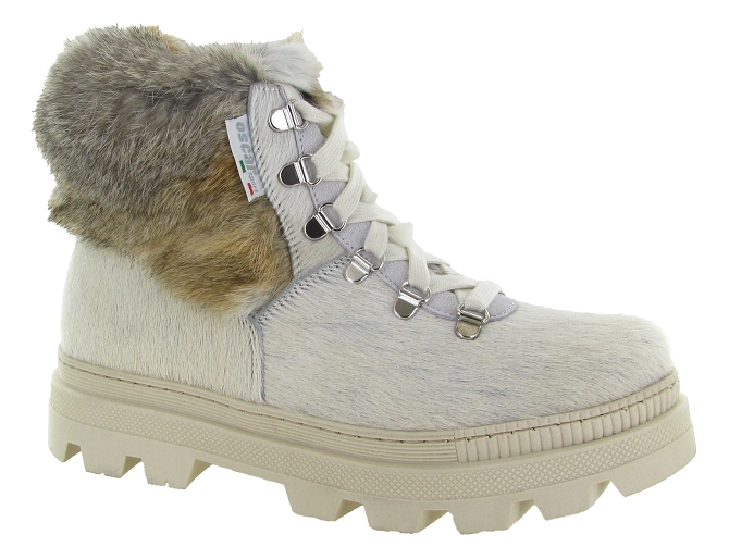 apres ski bottes fourrees - Bottine chaude - femme - Laine - Blanc - Oscar
