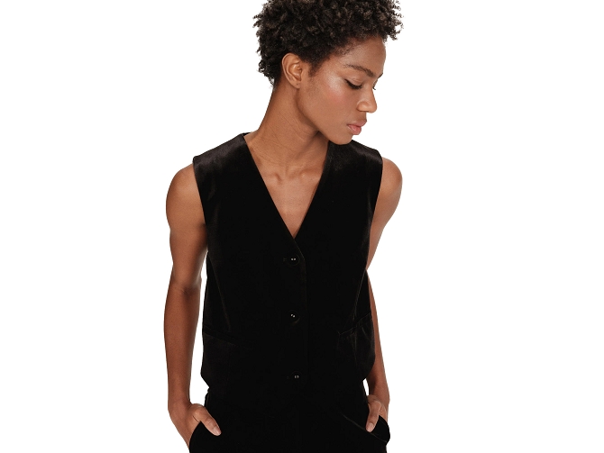 gilet - SM - vetement femme - Synthétique - Noir - Grace and mila5825501_2