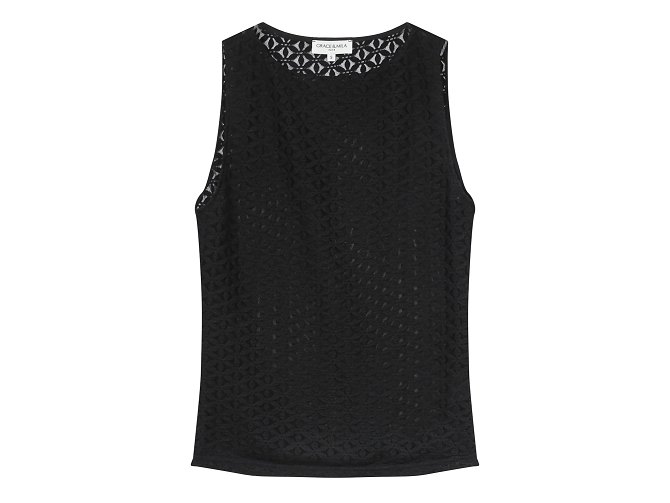 tee shirt - DEBARDEUR - vetement femme - Synthétique - Noir - Grace and mila