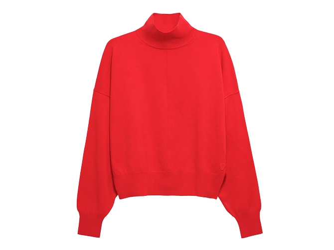 pull - ML - vetement femme - Coton - Rouge - Gertrude