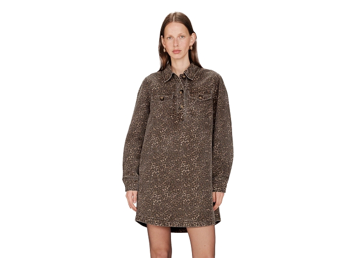 robe - COURTE - vetement femme - Coton - Kaki - Grace and mila5830901_2