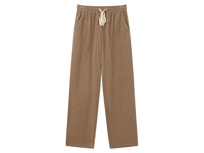 pantalon - DROIT - vetement femme - Coton - Beige - Grace and mila