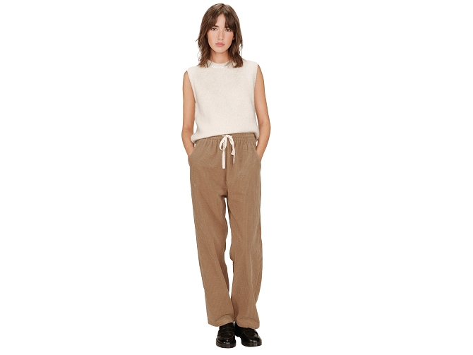 pantalon - DROIT - vetement femme - Coton - Beige - Grace and mila5831301_2