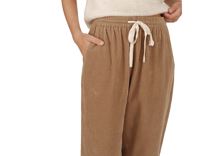 pantalon - DROIT - vetement femme - Coton - Beige - Grace and mila5831301_3