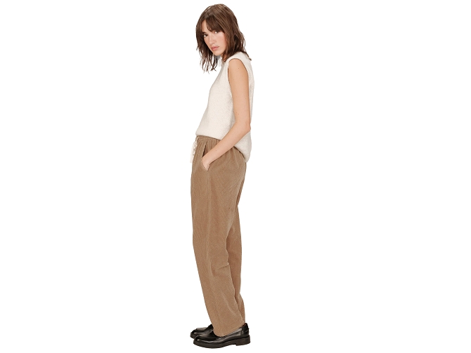 pantalon - DROIT - vetement femme - Coton - Beige - Grace and mila5831301_4