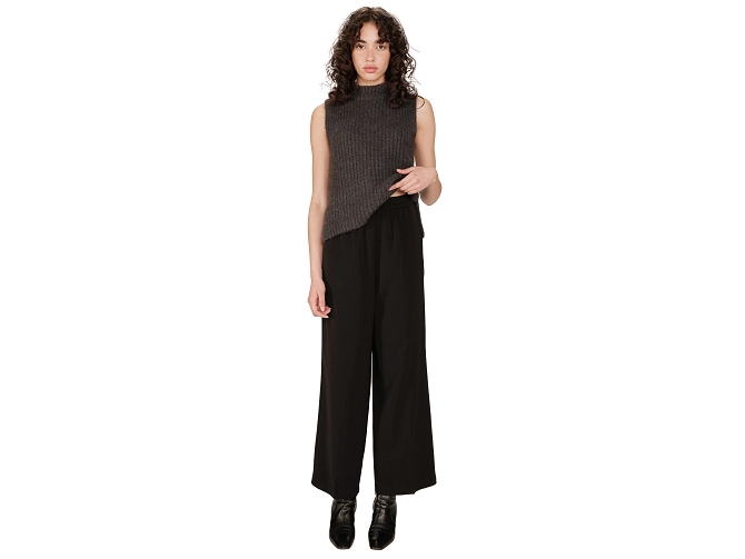 pantalon - DROIT - vetement femme - Coton - Noir - Grace and mila5831402_2