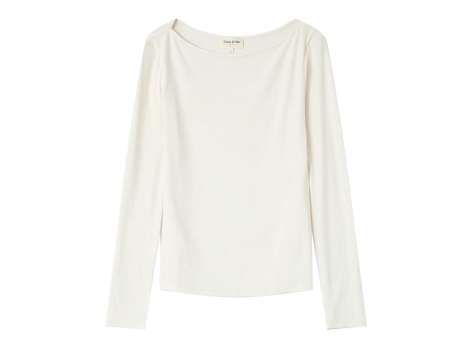 tee shirt - ML - vetement femme - Textile - Blanc - Grace and mila