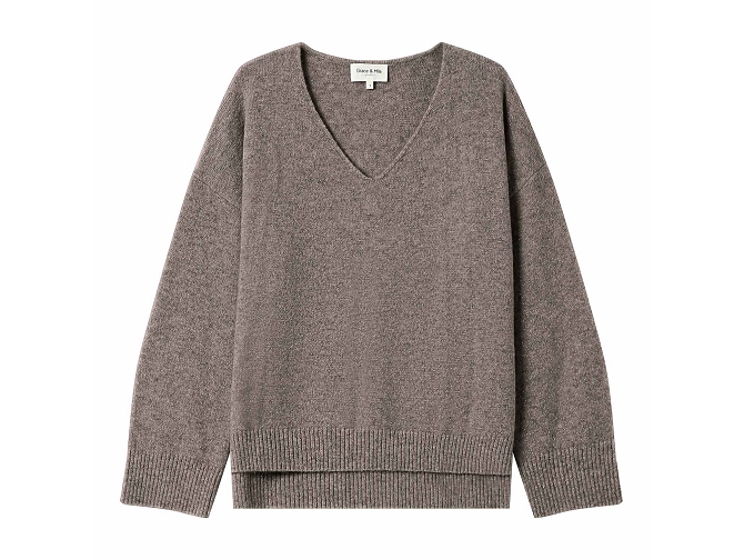 pull - ML - vetement femme - Textile - Taupe - Grace and mila