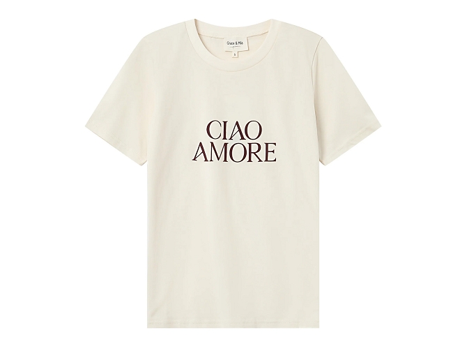 tee shirt - MC - vetement femme - Coton - Blanc - Grace and mila