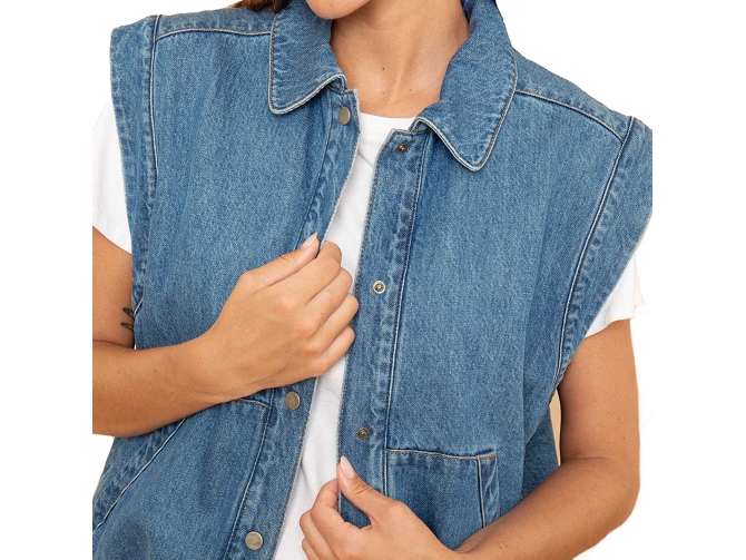 gilet - ML - vetement femme - Textile - Bleu jean - French disorder5840501_4