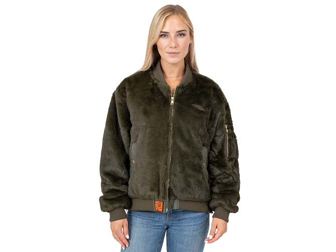 veste - BOMBER - vetement femme - Toile  - Kaki - Bombers original