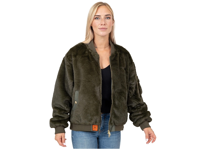 veste - BOMBER - vetement femme - Toile  - Kaki - Bombers original5841201_2