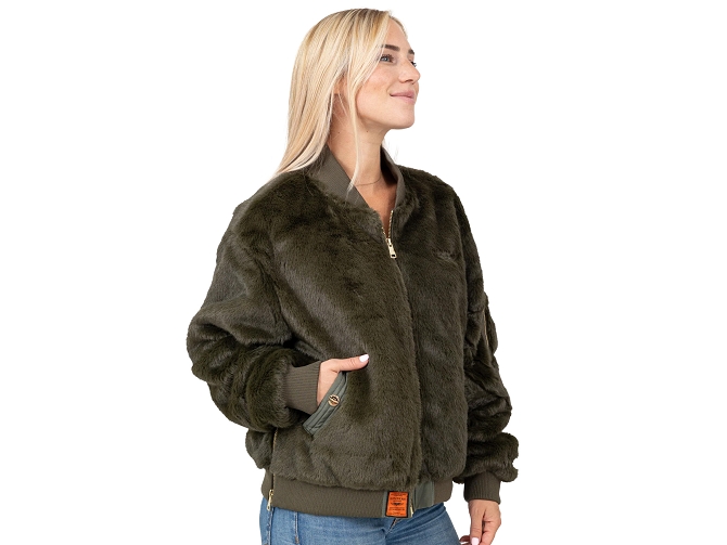 veste - BOMBER - vetement femme - Toile  - Kaki - Bombers original5841201_3