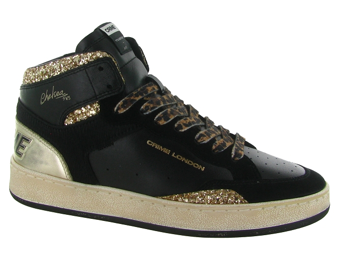 baskets et sneakers - Tendance - femme - Cuir - Noir - Crime london