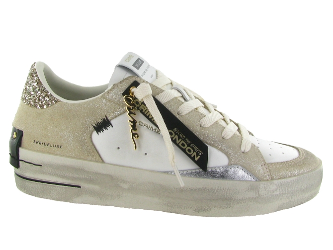 baskets et sneakers - Tendance - femme - Cuir - Beige - Crime london
