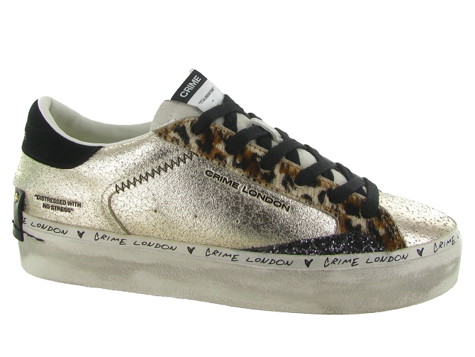 baskets et sneakers - Tendance - femme - Cuir - Or - Crime london