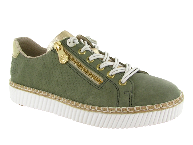 baskets et sneakers - Confort - femme - Synthétique - Vert - Rieker