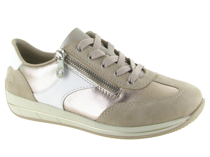baskets et sneakers - Confort - femme - Cuir - Beige - Rieker