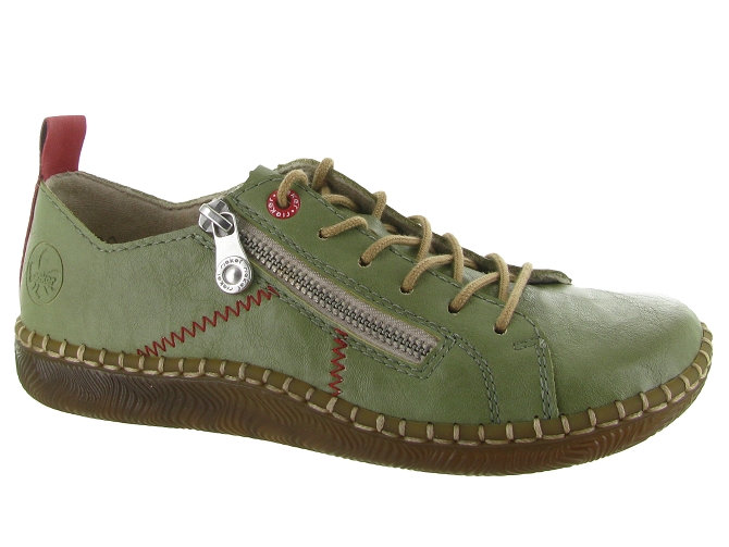chaussures a lacets - Lacets détente - femme - Synthétique - Vert - Rieker