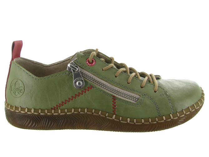 chaussures a lacets - Lacets détente - femme - Synthétique - Vert - Rieker5853001_2