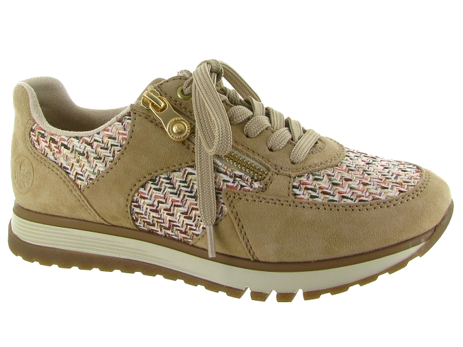 baskets et sneakers - Confort - femme - Cuir - Beige - Rieker