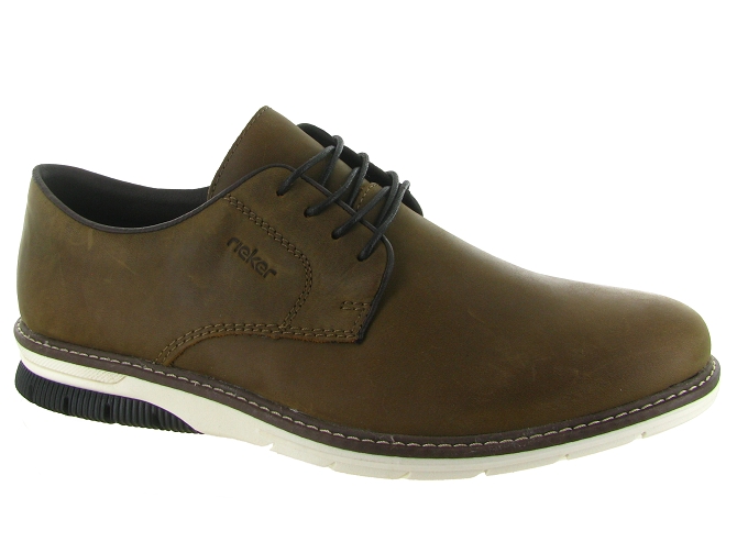 chaussures a lacets - Confort et décontracté - homme - Cuir - Marron - Rieker