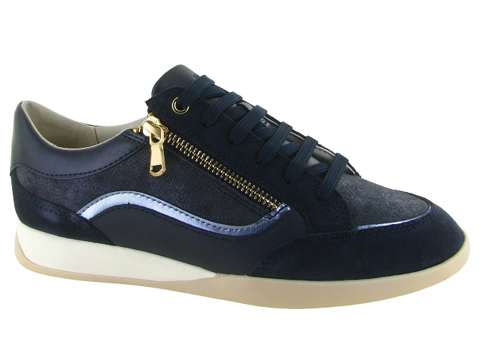 baskets et sneakers - Confort - femme - Cuir - Bleu Marine - Geox