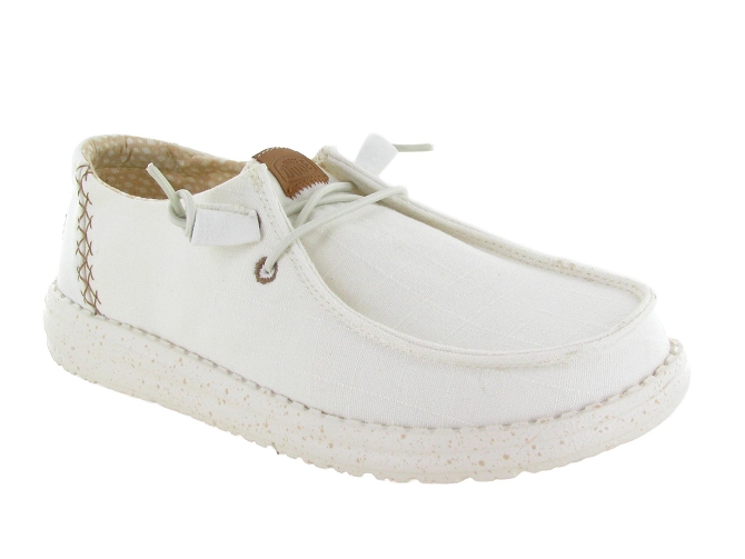 baskets et sneakers - Confort - femme - Toile  - Blanc - Hey dude