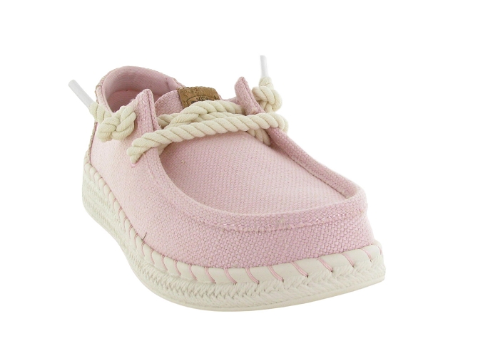 espadrilles - Espadrille plate - femme - Toile  - Rose - Hey dude5862802_3