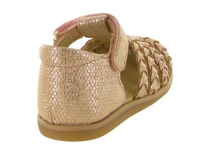 sandales et nu pieds - Semelle souple - bebe fille - Cuir laminé - Or - Shoo pom5867501_5