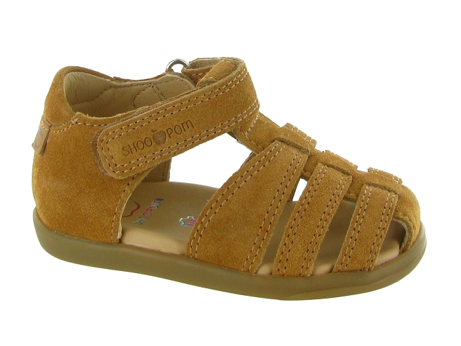 sandales et nu pieds - Semelle souple - bebe garcon - Nubuck - Marron - Shoo pom