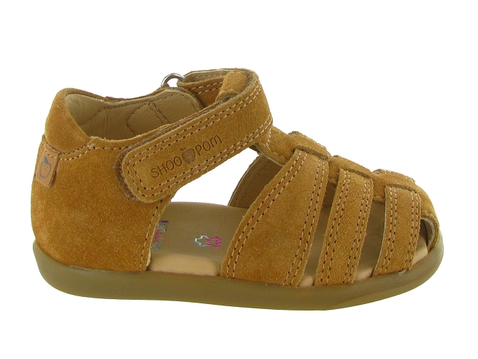 sandales et nu pieds - Semelle souple - bebe garcon - Nubuck - Marron - Shoo pom5867701_2