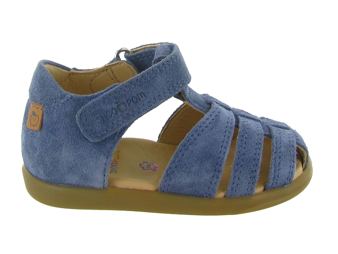 sandales et nu pieds - Semelle souple - bebe garcon - Nubuck - Bleu jean - Shoo pom5867702_2