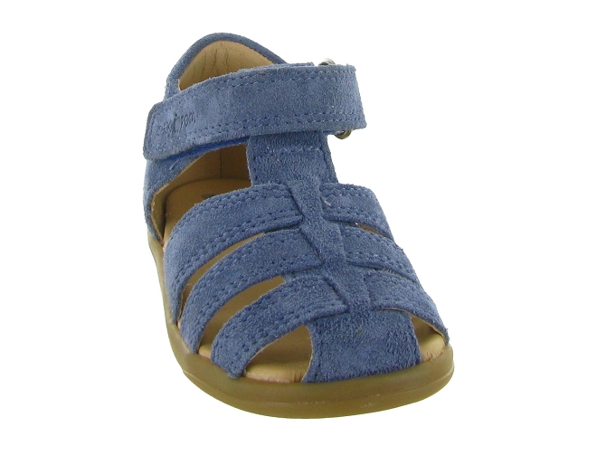 sandales et nu pieds - Semelle souple - bebe garcon - Nubuck - Bleu jean - Shoo pom5867702_3