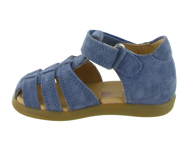 sandales et nu pieds - Semelle souple - bebe garcon - Nubuck - Bleu jean - Shoo pom5867702_4