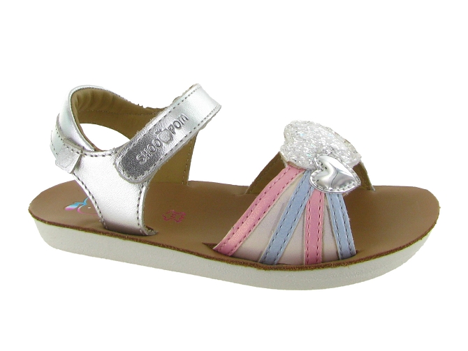 sandales et nu pieds -  - junior fille - Cuir - Argent - Shoo pom