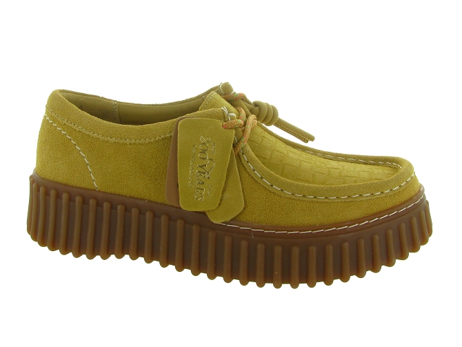chaussures a lacets - Derby chic - femme - Nubuck - Jaune - Clarks