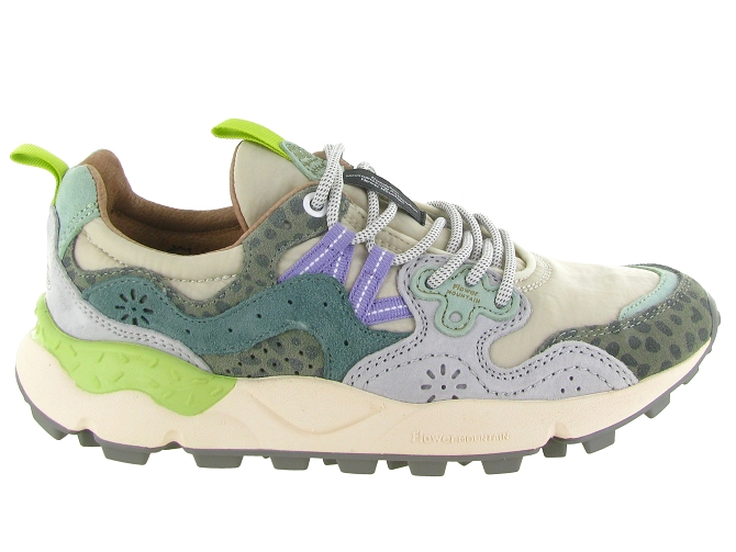 baskets et sneakers - Tendance - femme - Nubuck - Vert - Flower mountain5868801_2