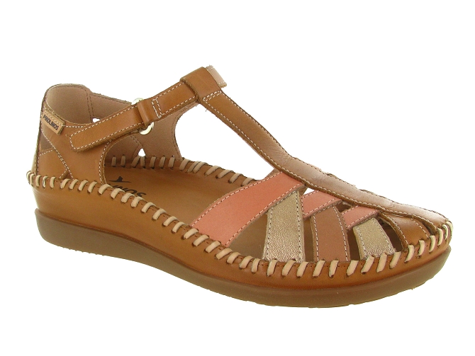 sandales et nu pieds - Confort - femme - Cuir - Marron - Pikolinos