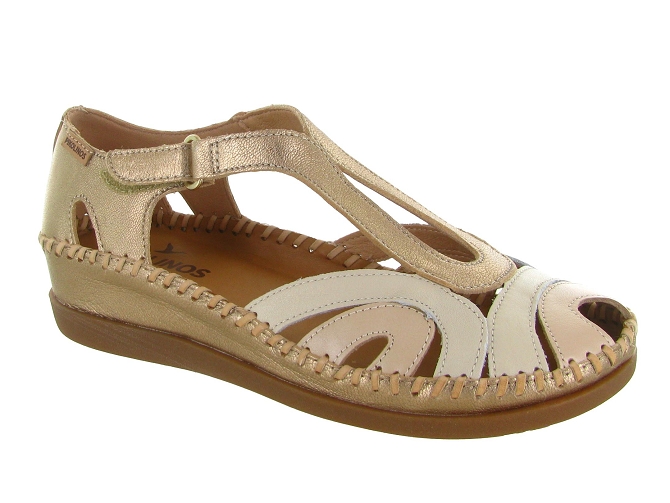 sandales et nu pieds - Confort - femme - Cuir - Crème - Pikolinos