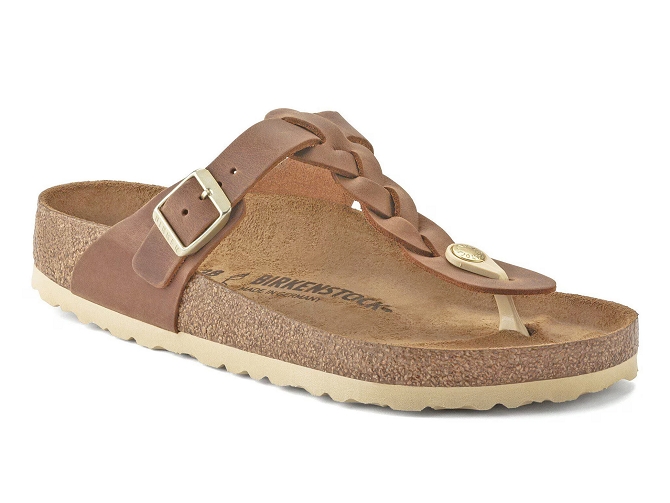 sandales et nu pieds - Entre doigt & Tong - femme - Cuir - Marron - Birkenstock