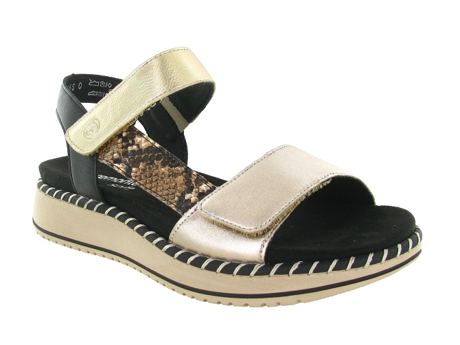 sandales et nu pieds - Confort - femme - Cuir - Or - Remonte